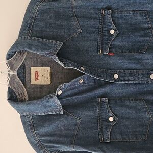 Levi's‎ Western Style Denim Shirt Pearl Snap Size Medium